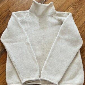 J. Crew Wool Mock Turtleneck Off-White Sweater, Size S